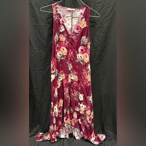 Elegant Floral V-Neck Maxi Dress